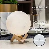 3D Printing LED Touch Sensor Wireless Rechargeable Bedroom Moon Night Lamp with Wooden Stand Night Lamp&nbsp;&nbsp;(12 cm, Multicolor)-thumb3