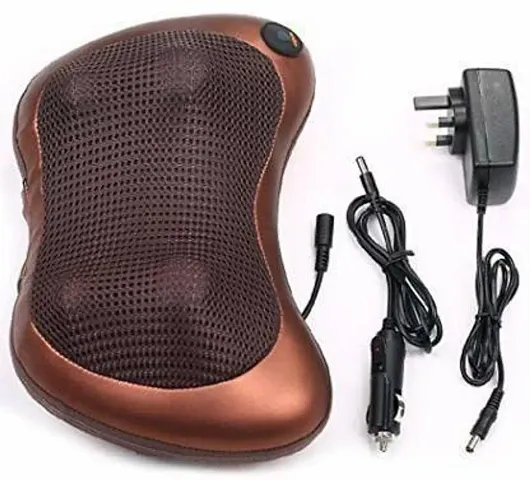 SNAPSHOPECOM Massage Pillow with Heat Balls and Car Adapter, Neck Massager Shoulder Massager Back Massager for Home, Office and Car Use Electronic Massage Pillow Massager Cushion Car