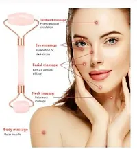 Facial Massager Hand Made Facial Massager Rose Quartz Roller Face Lift Massager Lifting Tool-Pink Massager&nbsp;&nbsp;(Pink)-thumb1