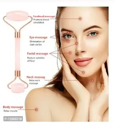 Facial Massager Hand Made Facial Massager Rose Quartz Roller Face Lift Massager Lifting Tool-Pink Massager&nbsp;&nbsp;(Pink)-thumb2