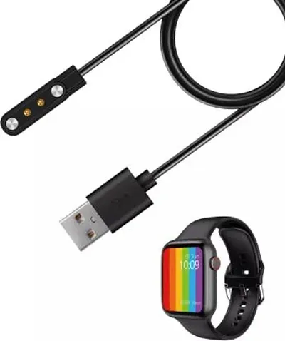Adapter Length 45 cm Compatible with USB W26/W26 + Charging Cable, Smart Watch. [Charge Cable Only]w26 smart watch 4 m Magnetic Charging Cable&nbsp;&nbsp;(Compatible with W-26 SMART WATCH, Black, One Cable)