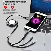 3-in-1 Retractable USB Charging Cable Multi-Device Fast Charger Cord with Micro USB / Lightning / Type C 1.2 m-thumb2