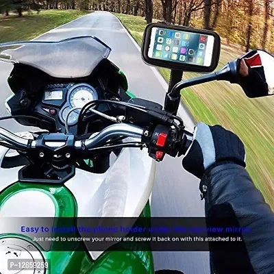 Flexible Waterproof Bike/Cycle/Bicycle GPS Smartphone Mobile Phone r Rear View Mirror Mount Holder Zip Pouch Stand-thumb2