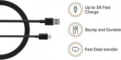 1 m USB Cable&nbsp;(Compatible with REDMI NOTE 7/7S/7PRO/8/8PRO, POCO F1/MI A1/A2/A3, Black, One Cable)-thumb1