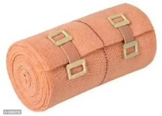 Cotton Crepe Bandage Roll - Sports Wrist Wrap Straps - with Bandage Clips (10 cm X 4 Mtr)-thumb0