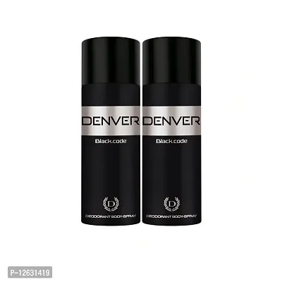 Denver Men Set of 2 Black Code Deodorant Body Sprays-thumb0