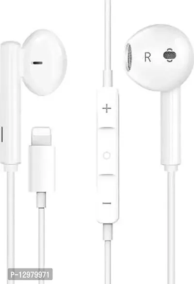 Lighting Earphones for iPhone Headphones in-Ear Wired Headset Bluetooth, Wired Headset&nbsp;&nbsp;(White, In the Ear)-thumb0