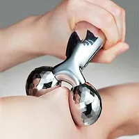 3D - Roller Massager 360 Rotate Silver Thin Face Full Body Shape Massager Facial Massage Relaxation Tool Massager-thumb1