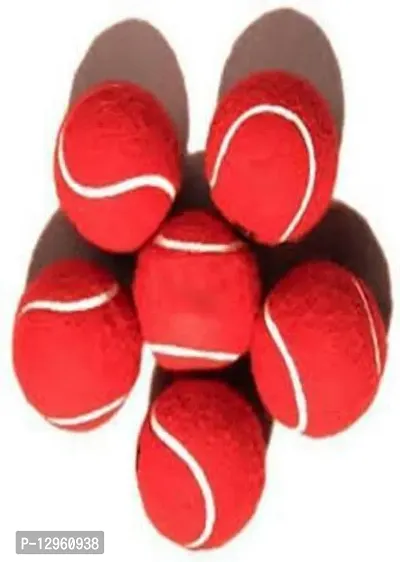 Cricket Tennis Ball - Pack of 6 Tennis Ball&nbsp;(Pack of 6, Red)-thumb0