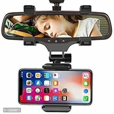Car Mobile Holder For Windshield&nbsp;(Black) - Rear View Mirror Mount Mobile Holder Stand-thumb2