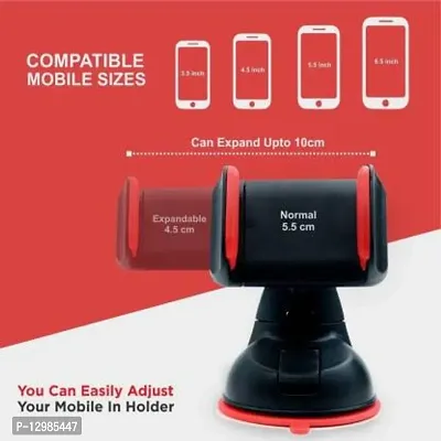 Car Mobile Holder for Dashboard, Windshield, Clip&nbsp;(Red, Black)_M91