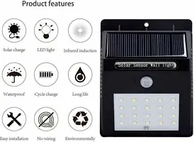 LED Solar Light PIR Motion Sensor Wall lamp Infrared Outdoor Waterproof (Wall Mounted Pack of 1)-thumb1