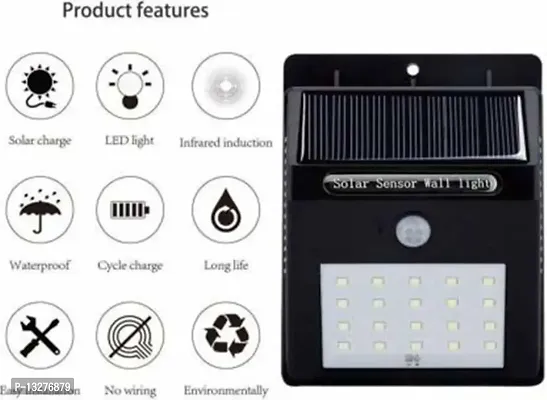 LED Solar Light PIR Motion Sensor Wall lamp Infrared Outdoor Waterproof (Wall Mounted Pack of 1)-thumb2
