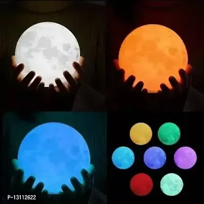 3D USB Rechargeable Moon Lamp Night Lamp&nbsp;&nbsp;(13 cm, Multicolor)-thumb2