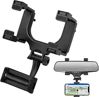 Car Mobile Holder For Windshield&nbsp;(Black) - Rear View Mirror Mount Mobile Holder Stand-thumb2