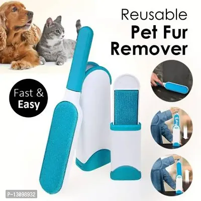 Pet Fur, Hair and Lint Remover with Self-Cleaning Base Double-Sided Brush_P26-thumb0