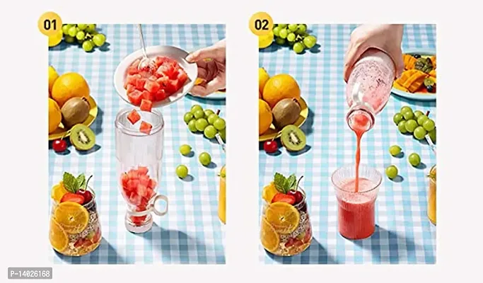 Portable and Electric Blender Bottle Juicer for Shakes and Smoothies, Mini Juicer Wireless Bottle for Traveling.-thumb3