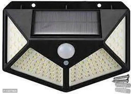 100 LED Solar Lights for Garden LED Security Lamp for Home, Outdoors Pathways Solar Light Set (Wall Mounted Pack of 1)-thumb0