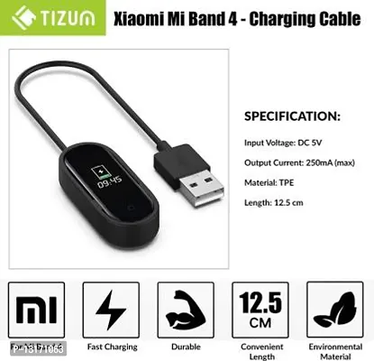 Charger for Fitness Band 0.125 m Power Sharing Cable&nbsp;&nbsp;(Compatible with Xiaomi MI 4 Fitness Band, Black, One Cable)-thumb2