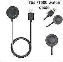 USB Power Source Watch Charging Cable, T55, T500 Charger for SmartWatch 0.3 m Magnetic Charging Cable&nbsp;&nbsp;(Compatible with T55 Smartwatch, T500 Smartwatch, Black)-thumb1