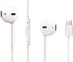USB Type C earphones/ headphone TYPE C HANDFREE Wired Headset&nbsp;&nbsp;(White, In the Ear)-thumb1