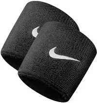Sweatband/Wrist Band/Wrist Support For Gym, Sports Made Cotton Fitness Band (Pack of 4) - Set of 2 Pairs (White+Black)-thumb1