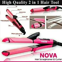 2 in 1 hair straightener NHC-2009 Hair Straightener&nbsp;&nbsp;(Pink, Black)_N54-thumb1