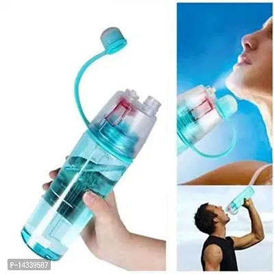 Water Spray Bottle 2 in 1 Drink and Mist Water Bottle,600ml (Multicolor) 1 pcs 600 ml Bottlenbsp;nbsp;(Pack of 1, Multicolor, Plastic)-thumb0