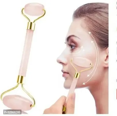 Facial Massage Jade Roller Stone Natural Rose Quartz Beauty Skin Neck Tool Girl Gift Massager&nbsp;&nbsp;(Pink)-thumb3