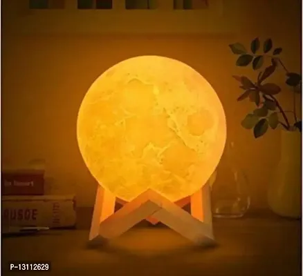 Seven Color Changing 3D Moon Night Lamp for Home Decorative Fancy Night Lamps for Bedroom Lights for Adults and Kids Home Room Beautiful Indoor Lighting Night Lamp&nbsp;&nbsp;(15 cm, White)