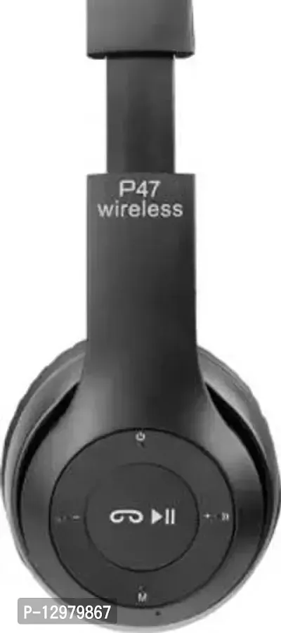 P47 Wireless Bluetooth Headphone, Micro SD Card Support Bluetooth, Wired Gaming Headset&nbsp;&nbsp;(Black, On the Ear)-thumb0