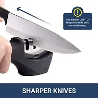 3 Stage Knife Sharpener|Kitchen Manual Stainless Steel Knife Sharpener Knife Sharpening Stone&nbsp;&nbsp;(Stainless Steel, Plastic)-thumb2