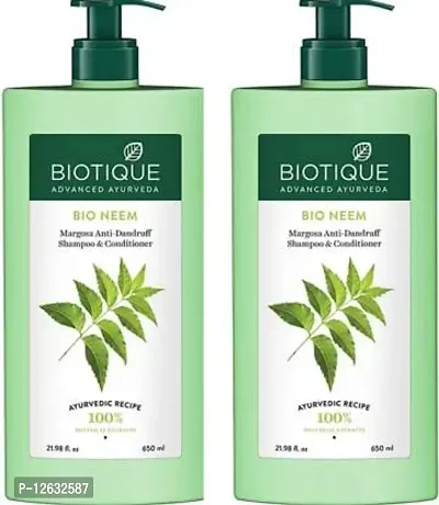 Biotique Ayurveda neem Shampoo 650 ML Pack of 2 Men  Women&nbsp;&nbsp;(1300 ml)