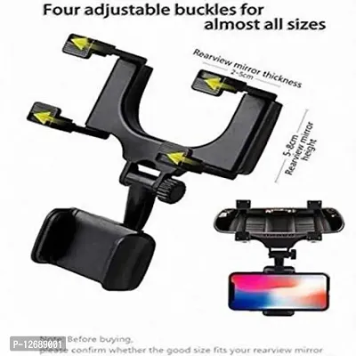 Car Mobile Holder for Dashboard, Windshield&nbsp;(Black) - Rear View Mirror Mount Holder Stand-thumb4