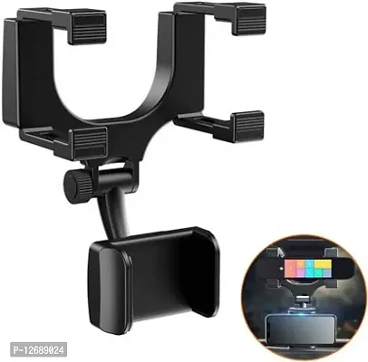 Car Mobile Holder For Windshield&nbsp;(Black) - Rear View Mirror Mount Mobile Holder Stand-thumb0