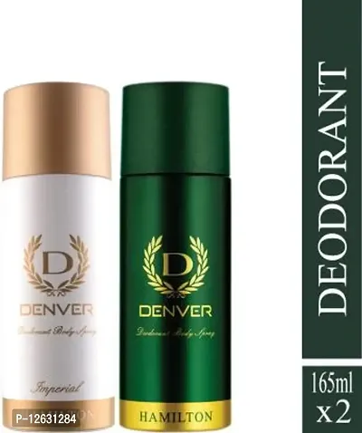 Denver Hamilton and Imperial Combo Deodorant Spray (330 ml, Pack of 2)