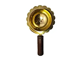 Brass Handmade Puja Dhoop/Puja Aarti, Incense Burner, Loban Burner Dhoop Dhuni, with Wooden Handle for Home d&eacute;cor, Temples,Offices  Gifting Purpose (Height: 2.5 inch) : Kapoor Wooden Handle Diya 308-thumb3