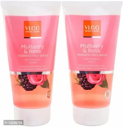 VLCC Mulberry and Rose Fairness Face Wash - Pack of 2 (150 ml each)-thumb0