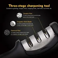 Manual Knife Sharpener 3 Stage Sharpening Tool for Ceramic Knife and Steel Knives. Knife Sharpening Steel&nbsp;&nbsp;(Plastic)-thumb1