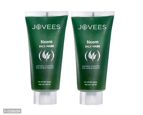 Jovees Neem Face Wash, For Acne  Pimple Carenbsp;- Pack of 2 (120 ml X 2 = 240 ml)