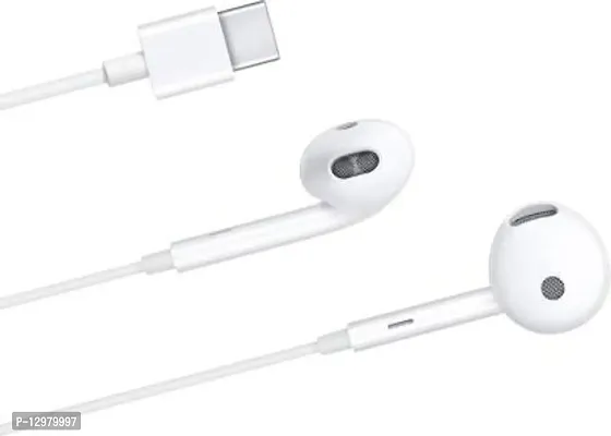 Type C white earphone Wired Gaming Headset Wired Headset (White, In the Ear) Wired Headset&nbsp;&nbsp;(White, In the Ear)-thumb0