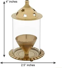 Designer Akhand Diya for Home and Puja room Brass, Glass Table Diya&nbsp;&nbsp;(Height: 4 inch)_Glass Diya 209-thumb2