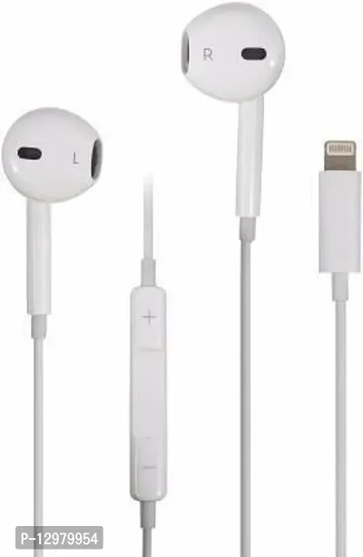 Earphone with iPhone11, iPhone11 Pro ,12,12 PRO,X,XR,8 PLUS Wired Headset&nbsp;&nbsp;(White, In the Ear)-thumb0