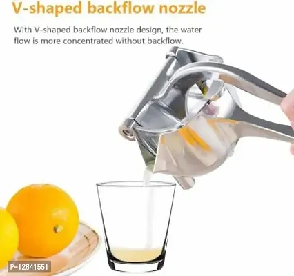 Aluminium Hand Juicer Heavy Duty Aluminium Metal Manual Fruit Juicer Squeezer Lemon Orange Juicer (Silver)-thumb3