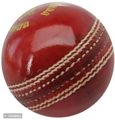 Red Leather Ball 2 Cut Piece for Practice, Match, Academy  Tournament Cricket Leather Ball&nbsp;(Pack of 1)-thumb0