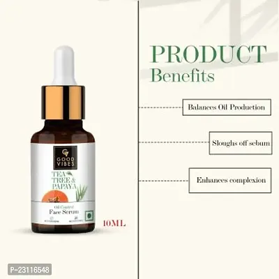 GOOD VIBES Tea Tree  Papaya Oil Control Face Serum (10 ml)-thumb3