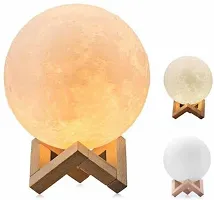 3D USB Rechargeable Moon Lamp Color Changing Sensor Touch Decoration Crystal Ball Night Lamp with Wooden Stand Night Lamp (15 cm, Multicolor) Night Lamp&nbsp;&nbsp;(15 cm, Multicolor)-thumb1