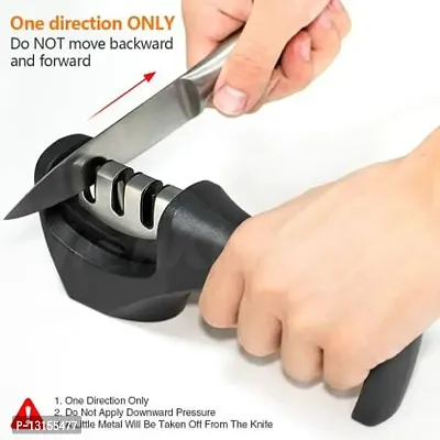 Manual 3 Stage Knife Sharpener for Kitchen, Advanced 3 Stage Knives Knife Sharpening Steel&nbsp;&nbsp;(Plastic)-thumb3