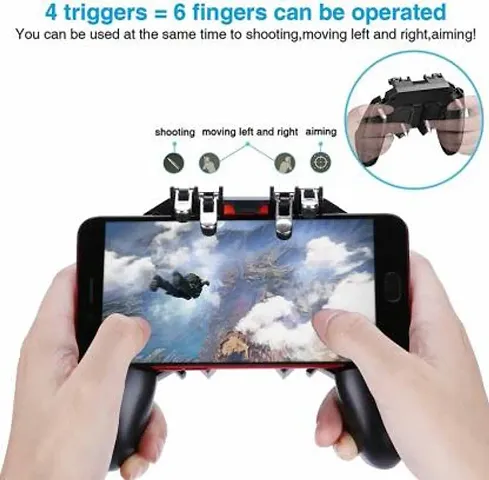 AK66 Fire Six Finger All-in-One Universal Compatibility Metal Trigger Controller Joystick Mobile Game Controller