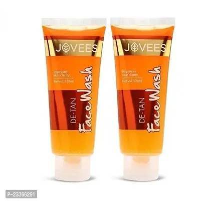 Jovees De-Tan Face Wash, Improves Skin Clarity - Pack of 2 (120 ml X 2 = 240 ml)-thumb0